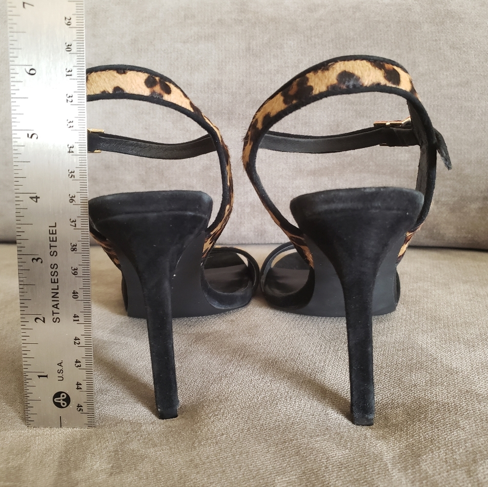 Luxury Designer Kurt Geiger Leopard Print Calf Hair Square Stiletto Sandal EU 38 - Picture 4 of 9